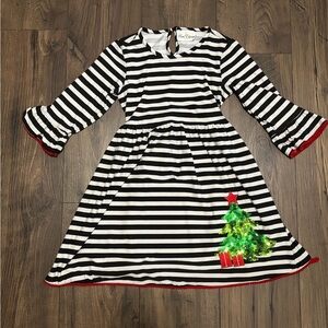 Rare Editions Black and White Striped Dress